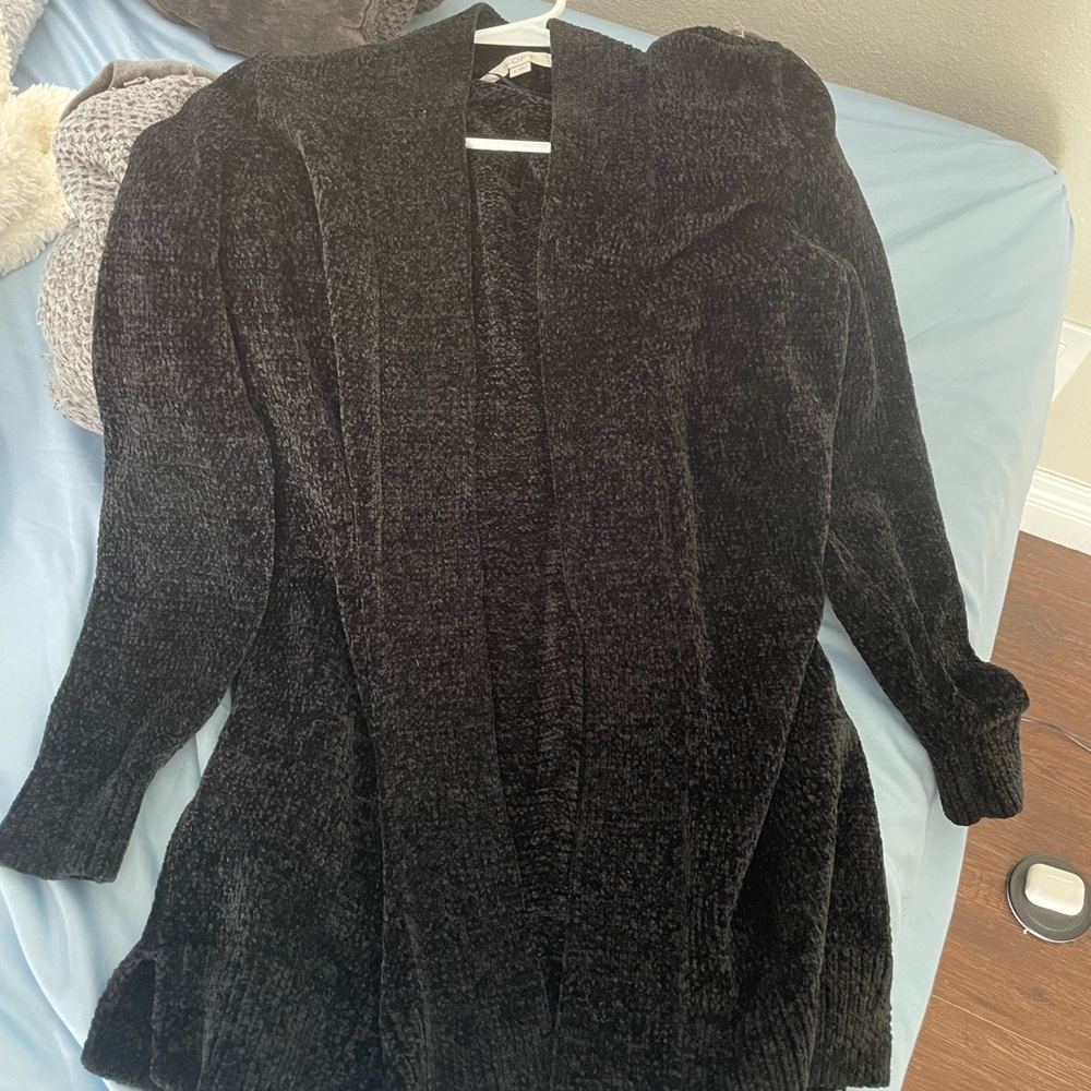 LOFT black chenille  Cardigan